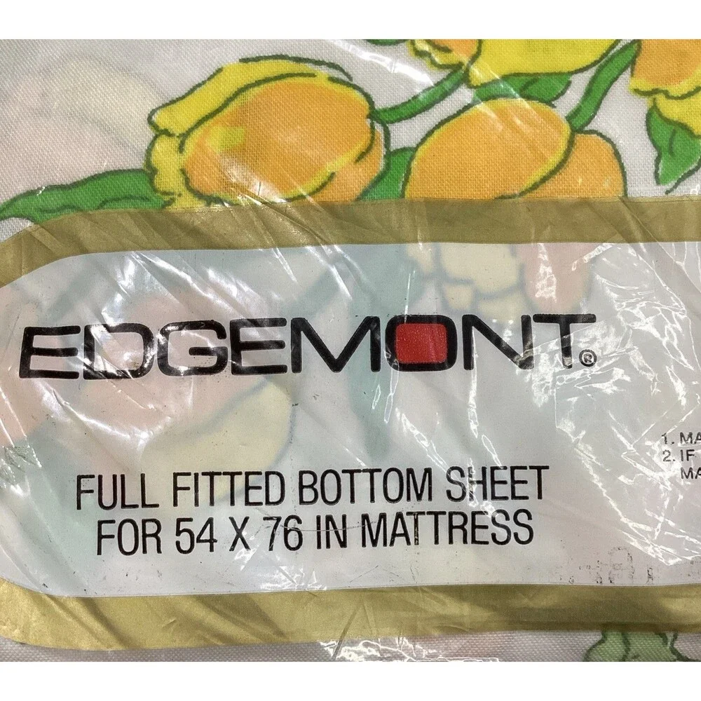 Cannon Mills Edgemont Garland Floral Full Fitted & Flat Sheet No-Iron Muslin USA